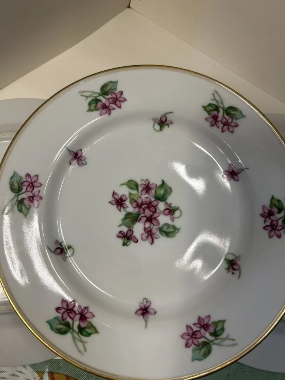 Vintage Albion China Salad Plates 3painted Violets